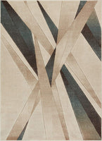 Modern Geometric Soft Blue Beige Comfy Hand Carved Area Rugs