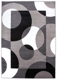 Circle Gray White Black Soft Area Rug