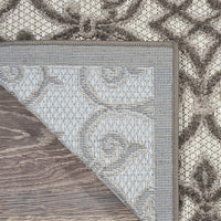Floral Grey Charcoal Indoor/Outdoor Area Rug