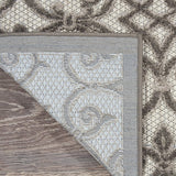 Floral Grey Charcoal Indoor/Outdoor Area Rug