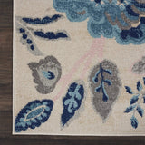 Tranquil Eclectic Floral Ivory/ Light Blue Area Rug