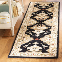 Safavieh Collection Handmade Traditional Oriental Premium Wool Accent Rug,Black / Ivory