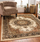 Medallion Oriental Persian Runner Rug Ivory