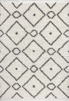 Mercer Shag Plush Tassel Moroccan Diamond Indoor Soft Area Rug Cream/Grey