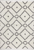 Mercer Shag Plush Tassel Moroccan Diamond Indoor Soft Area Rug Cream/Grey