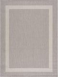 Modern Area Rugs for Indoor/ Outdoor Bordered - Grey / White