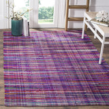 Hand-woven Cotton Area Rug, Purple/Multi