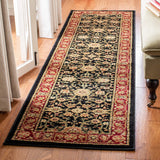 Lyndhurst Collection Traditional Oriental Non-Shedding Stain Resistant Living Room Bedroom Soft Area Rug Black / Red