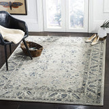 Oriental Area Rug Navy / Light Grey