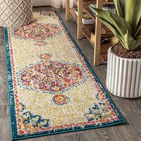 JONATHAN Y Bedroom Kitchen Living Room Indoor soft Area-Rug Cream/Orange