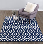 Trellis Design Navy & Ivory Area Rugs