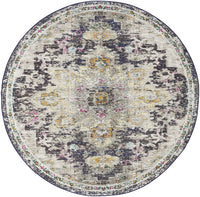 Medallion Distressed Soft Area Rug, Black / Gold