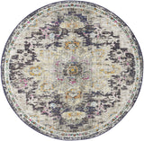 Medallion Distressed Soft Area Rug, Black / Gold