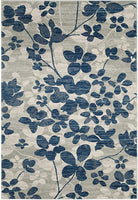 Vintage Floral Grey Blue Soft Area Rug