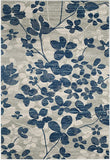 Vintage Floral Grey Blue Soft Area Rug