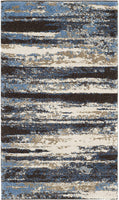 Modern Abstract Area Rug, Cream / Blue