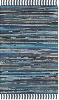 Hand Woven Ink and Multi Cotton Area Rug