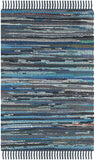 Hand Woven Ink and Multi Cotton Area Rug
