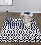 Trellis Design Ivory/Navy Area Rugs