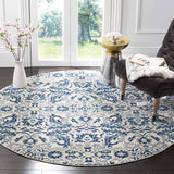 Evoke CollectionNon-Shedding Stain Resistant Living Room Bedroom Area Rug Ivory / Blue
