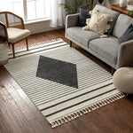 Jane Grey Ivory Nordic Tribal Medallion Tassel Area Rug