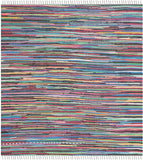Hand-Woven Grey and Multi Flatweave Cotton Area
