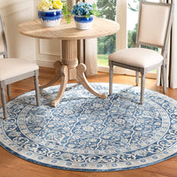 Oriental Damask Trellis Area Rug, Navy/light grey