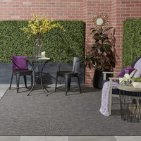 Flat-Weave Indoor/Outdoor Charcoal Soft Area Rug