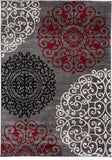 Contemporary Modern Floral Area Rug  Black