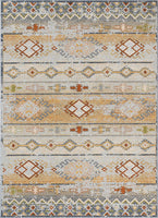 Elu Cream Vintage Panel Pattern Area Rug