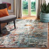 Modern Abstract Soft Area Rug, Grey / Blue