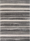 Nerja Grey & Ivory Stripes Abstract Geometric Pattern Area Rug 8x10 (7'10" x 9'10")