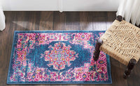 Blue Rose Contemporary Medallion Soft Area Rug