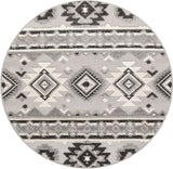 Southwestern Style Gray White High Traffic Stain Resistant Indoor Outdoor Area Rug