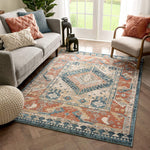 Rust Red Tribal Medallion Soft Area Rug