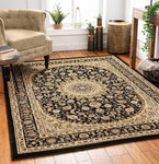 Medallion Black Oriental Area Rug