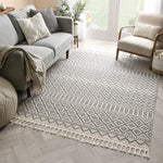 Ventova Grey Tribal Geometric Runner Rug