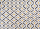 Moroccan Design Gray Yellow Non-Skid Low Pile Area Rug