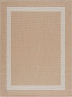 Modern Area Rugs for Indoor Outdoor or Bordered Beige / White