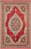 Vintage Traditional Red Ivory Terracotta Area Rugs