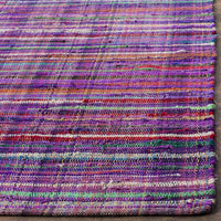 Hand-woven Cotton Area Rug, Purple/Multi
