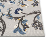 Darla Floral Grey Indoor/Outdoor Area Rug Stain Resistant Modern Carpet