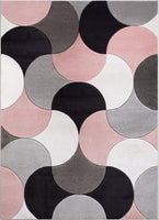 Good Vibes Helena Blush Pink Modern Geometric Shapes  3D Texture Soft Area Rug