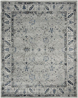 Oriental Area Rug Navy / Light Grey