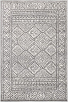 Moroccan Boho Distressed Area Rug Dark Grey / Ivory