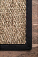 Premium Sea grass Natural Black Area Rug