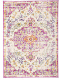 Vintage Medallion Soft Ivory Pink Area Rug