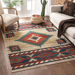 Lizette Cream Traditional Medallion Area Rug