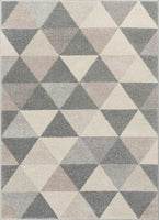 Isometry  Modern  Grey Geometric Triangle Pattern Soft Area Rug