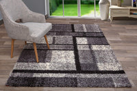 Geometric Pattern Gray Cozy Shag Area Rugs